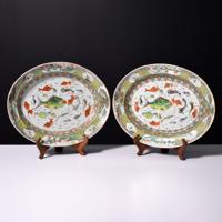 Pair of Chinese Export Famille Verte Porcelain Platters - Sold for $1,280 on 05-18-2024 (Lot 501).jpg